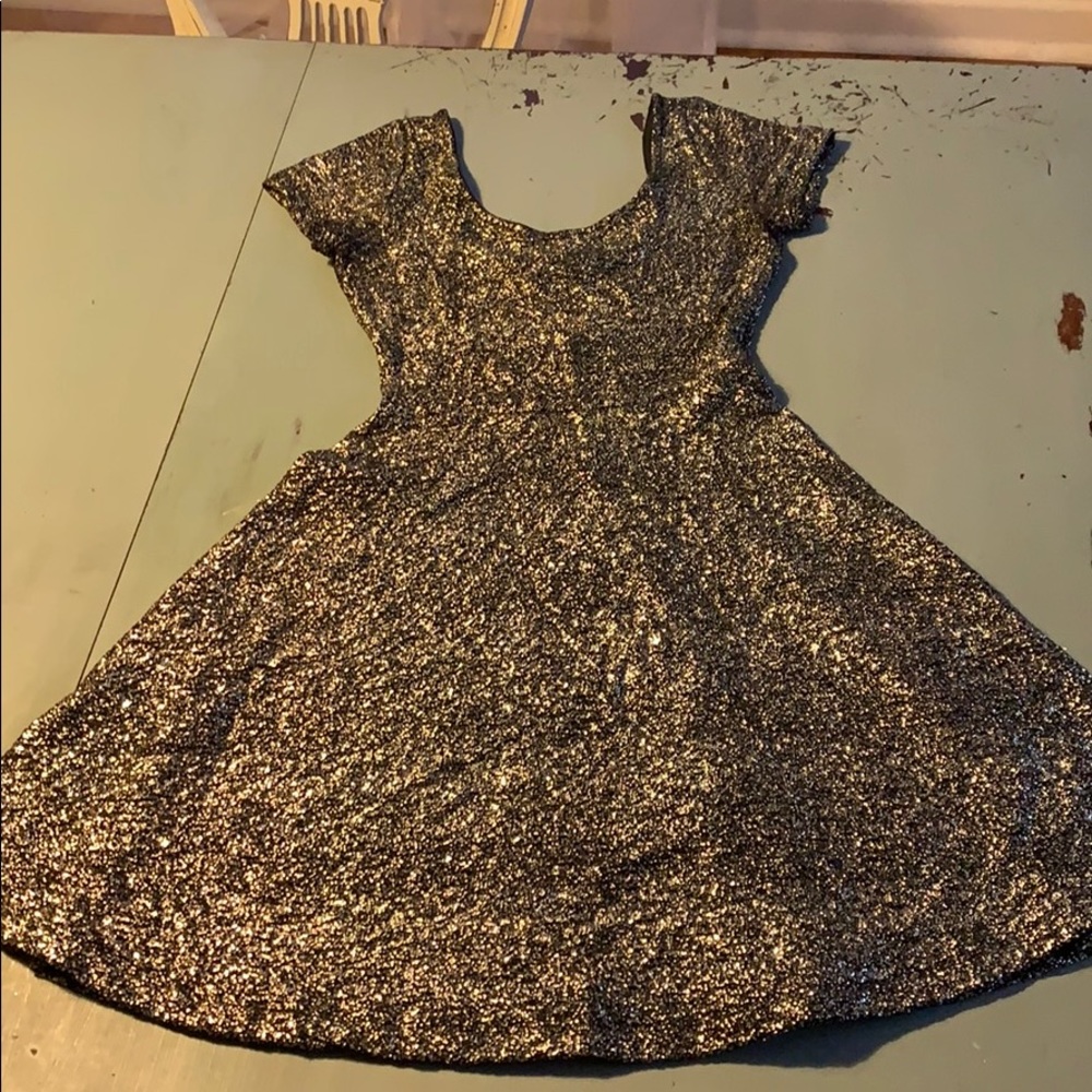 Gold sparkle babydoll dress